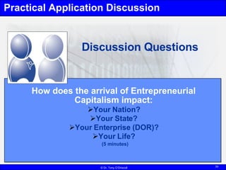 Practical Application Discussion <ul><li>How does the arrival of Entrepreneurial Capitalism impact: </li></ul><ul><li>Your...