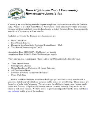 Dora Highlands Brochure May17th2007