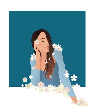 Flowering girl in Illustrator