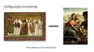 . Configuração em pirâmide
COMPARE
Pintura Medieval e Pintura Renascentista
 
