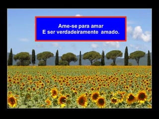 Ame-se para amar E ser verdadeiramente  amado. 