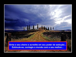 Sinta o seu cheiro e acredite em seu poder de sedução...
   Estimule-se, contagie o mundo com o seu melhor...
 