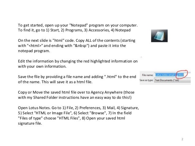 Kevin Dorgan Lotus Notes Signature Instructions