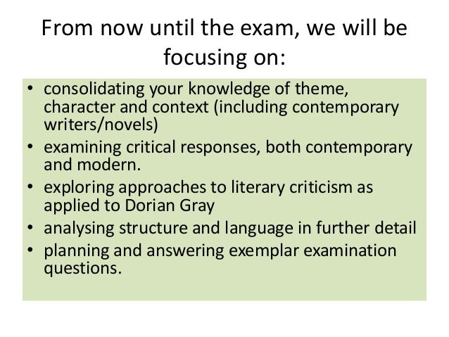 Literary analysis of the picture of dorian grey