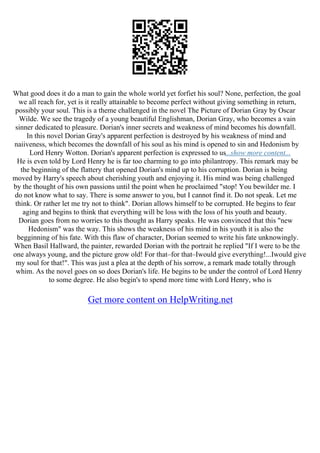 Dorian Gray Essays | PDF