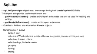 Create & work with DB:

139

 