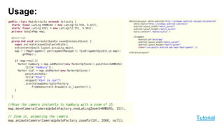 Geocoder (Address to GeoPoint)
•
•
•
•

•

Translate between street addresses and longitude/latitude map coordinates
(contextualized using a locale)
Return a list of Address objects. Which contain several possible results, up to a limit you
specify when making the call
Geocoder lookups should be perform in separate thread
The accuracy and granularity of reverse lookups are entirely dependent on the quality of
data in the geocoding database; as such, the quality of the results may vary widely
between different countries and locales.
if no matches are found, null will be returned.

Geocoder geocoder = new Geocoder(getApplicationContext(),Locale.getDefault());
List<Address> addresses = geocoder.getFromLocation(latitude, longitude, number_of_results);

String streetAddress = “160 Riverside Drive, New York, New York”;
167

List<Address> result =geocoder.getFromLocationName(aStreetAddress, number_of_results);

 