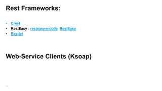 Manifest Http Permission
To access the Internet:
android.permission.INTERNET
To check the network state:
android.permission.ACCESS_NETWORK_STATE.

184

 