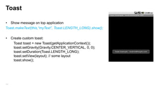 Usability Tips
• Login should be simple (or limited)
• Minimum navigate
• Your mobile is personalize , your app should be too

222

 