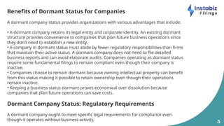 Step-by-Step Process for Dormant Status Filing | PPT