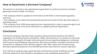 Step-by-Step Process for Dormant Status Filing | PPT