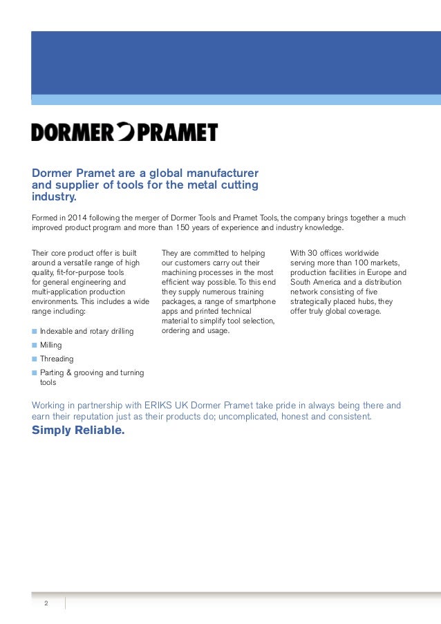 Dormer Pramet Cutting Tools From Eriks