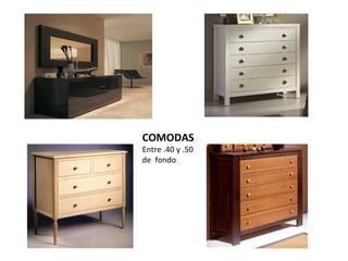 COMODAS
Entre .40 y .50
de fondo
 