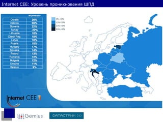 Источник:  gemiusAudience,  04.20 1 0 Internet CEE :   Уровень проникновения ШПД 