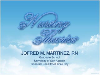 JOFRED M. MARTINEZ, RN
Graduate School
University of San Agustin
General Luna Street, Iloilo City
 