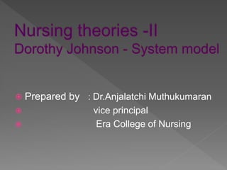  Prepared by : Dr.Anjalatchi Muthukumaran
 vice principal
 Era College of Nursing
 