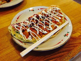 遠州お好み焼きをいただきました。ふんわりして美味しかったです。
 