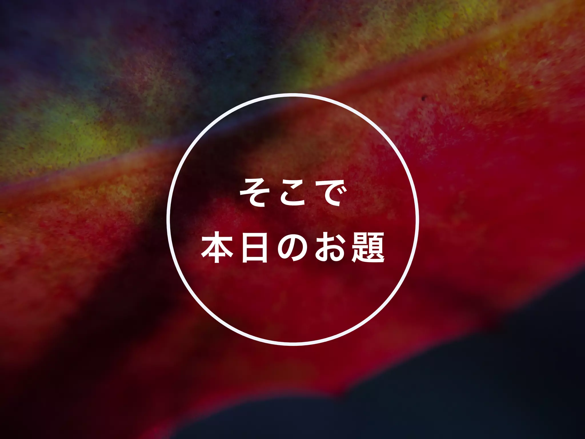 そこで
本日のお題
 