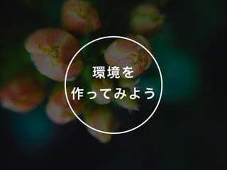 環境を
作ってみよう
 