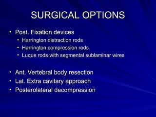 Cd Harrington Rods DORSAL SPINE injury.Assessment and management | PPT