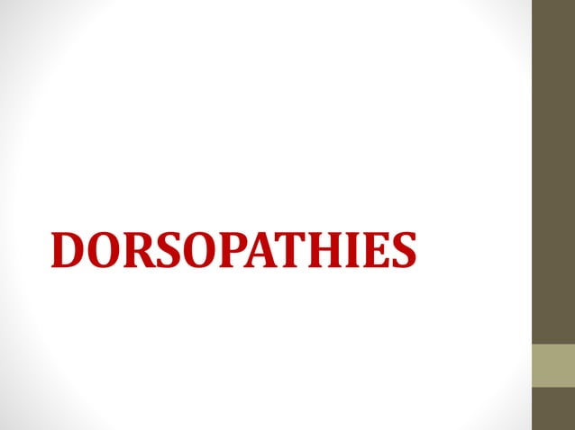 Dorsopathies | PPT