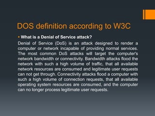 Denial of service attack | PPTX