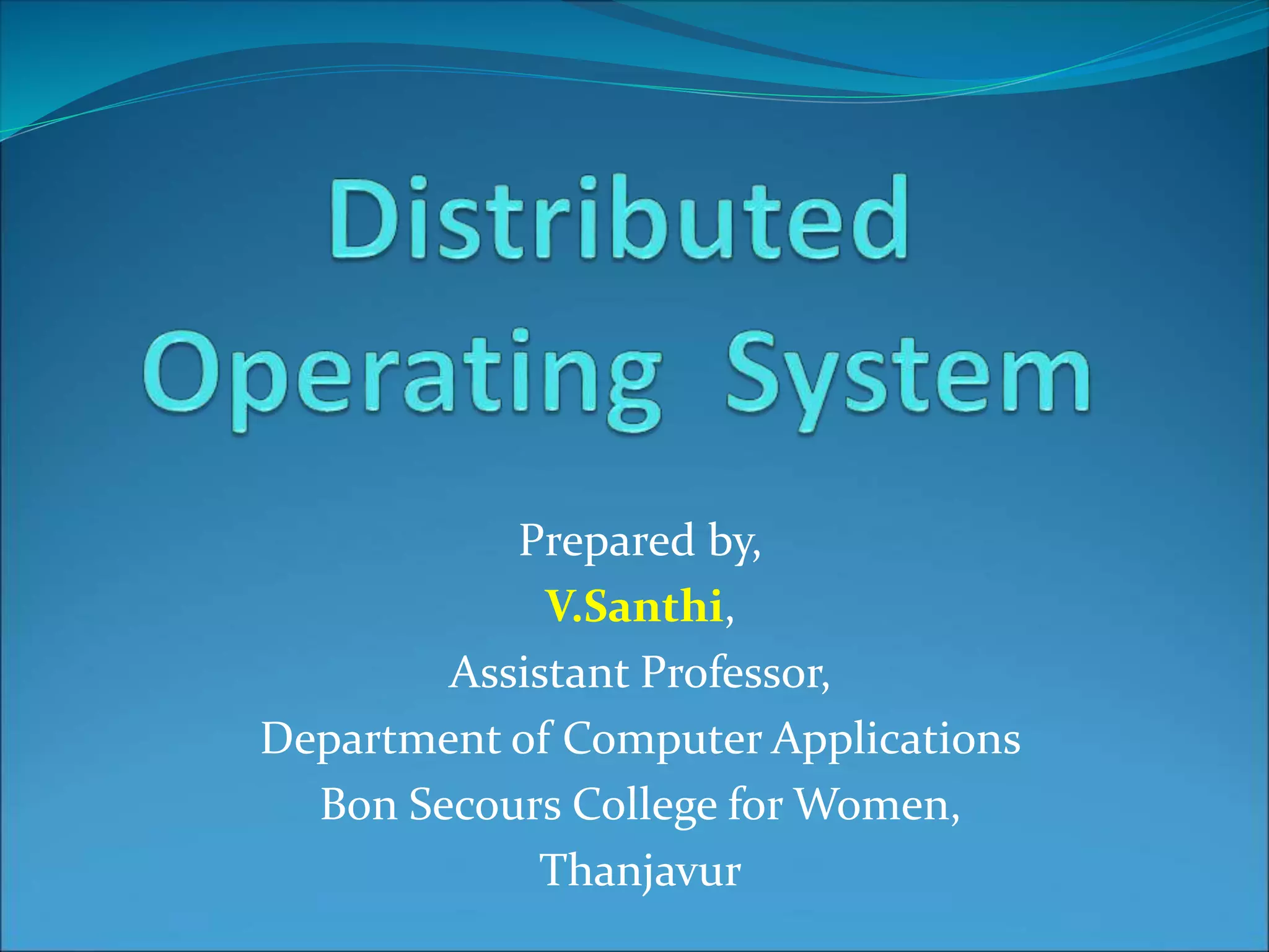 Distributed Operating System | PPT
