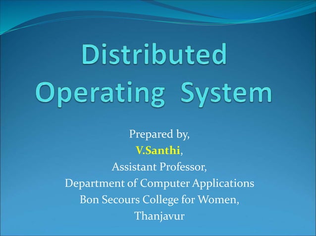 Distributed Operating System | PPT