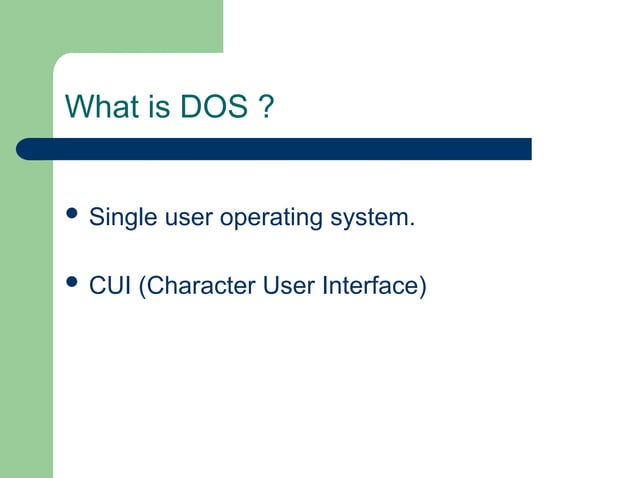 Disk Operating System Concept and command | PPT