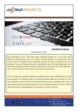 Email Mailing List Manual
 