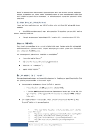 DoS Attacks Using Sql Wildcards