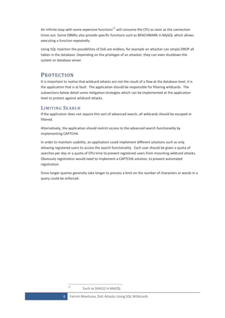 DoS Attacks Using Sql Wildcards