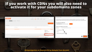 If you work with CDNs you will also need to
activate it for your subdomains zones
#httpsmigration at #SearchLDN by @aleyda...