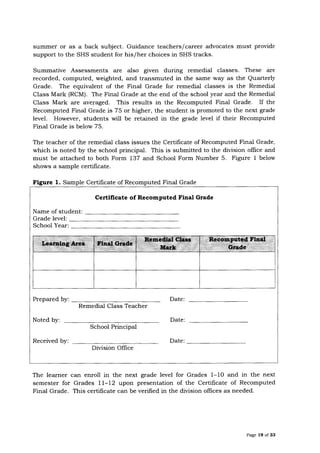 K to 12 New Grading System in Place of KPUB (Do s2015 08) | PDF