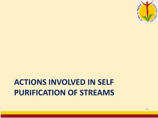 ACTIONS INVOLVED IN SELF
PURIFICATION OF STREAMS
13
 