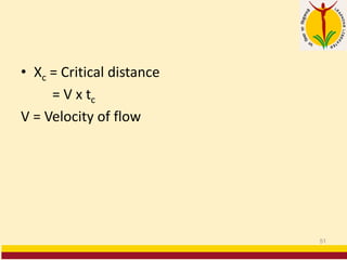 • Xc = Critical distance
= V x tc
V = Velocity of flow
51
 