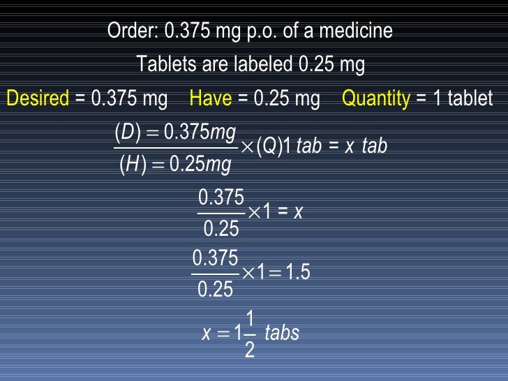 Basic Dosage Calculation