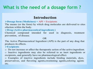 What is the need of a dosage form ?
 
