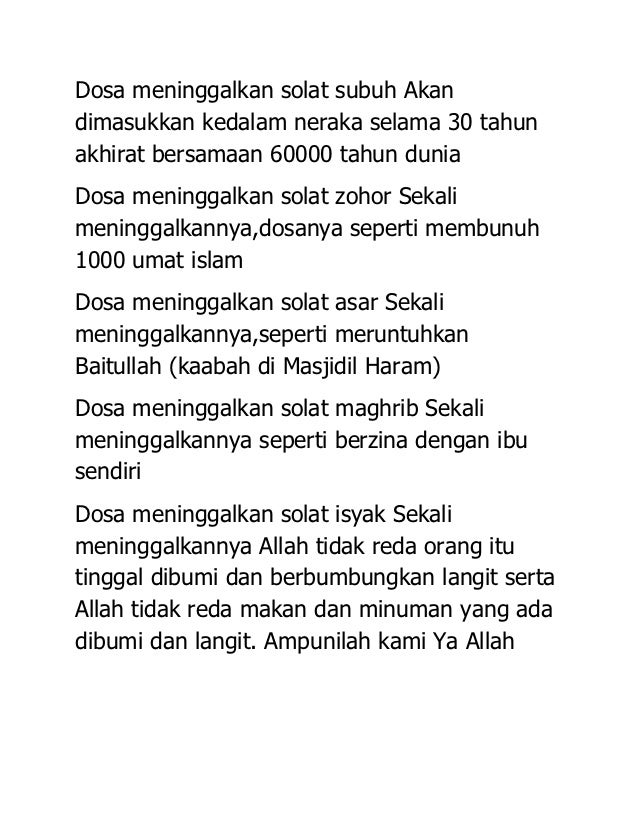 Dosa meninggalkan solat
