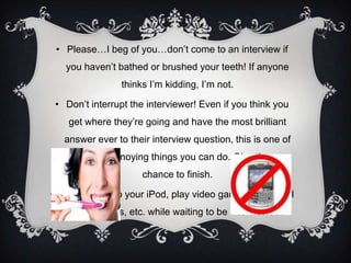 Dos and dont’s of a job interview | PPT