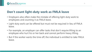 Fmla Rheum Example The Do's and Don'ts of FMLA Compliance | PDF