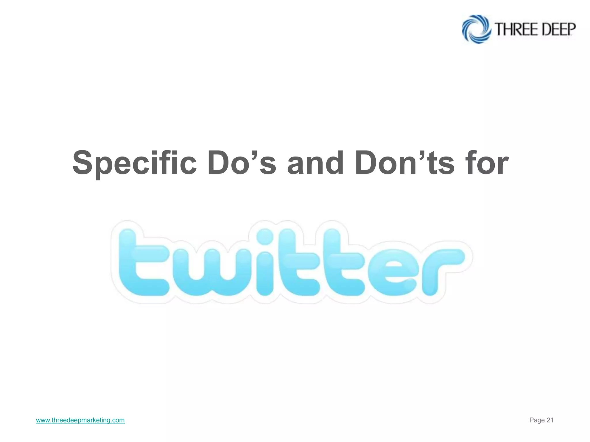 Specific Do’s and Don’ts for