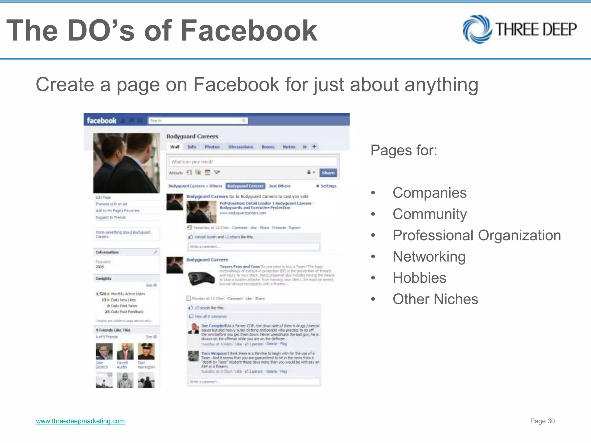 Specific Do’s and Don’ts for