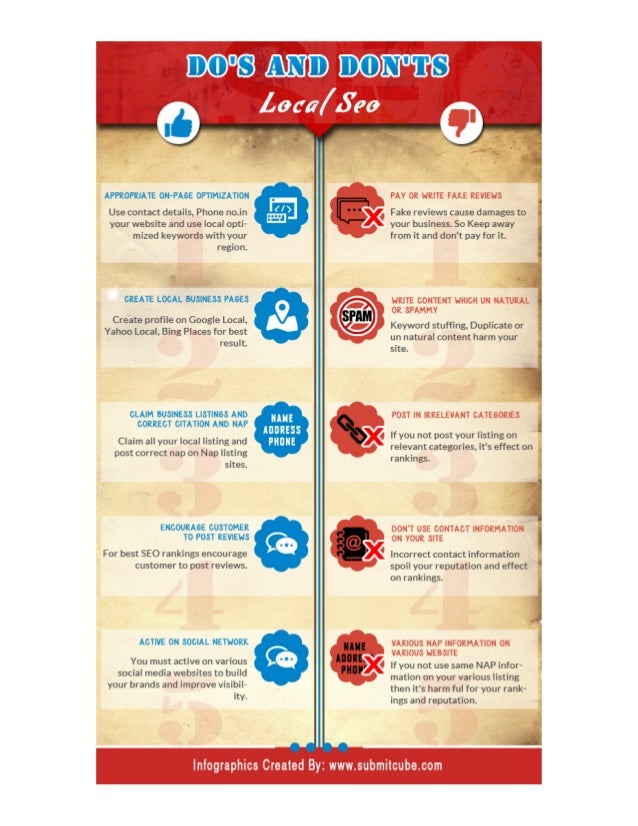 Do's and don'ts to local seo