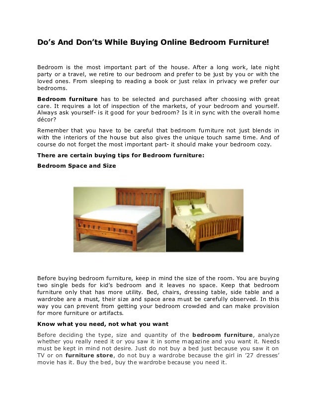 Do S And Don Ts While Buying Online Bedroom Furniture