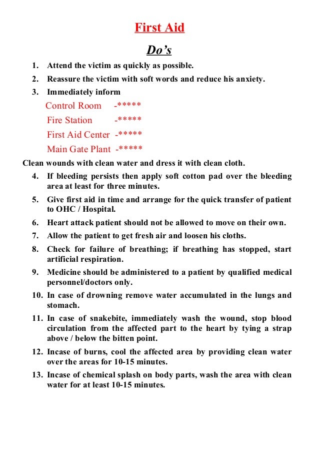 Do's & dont's tool box talk safety subject wise
