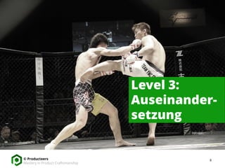  Level 3: Contest
8© Producteers
Mastery in Product Craftsmanship
Level 3:
Auseinander-
setzung
 