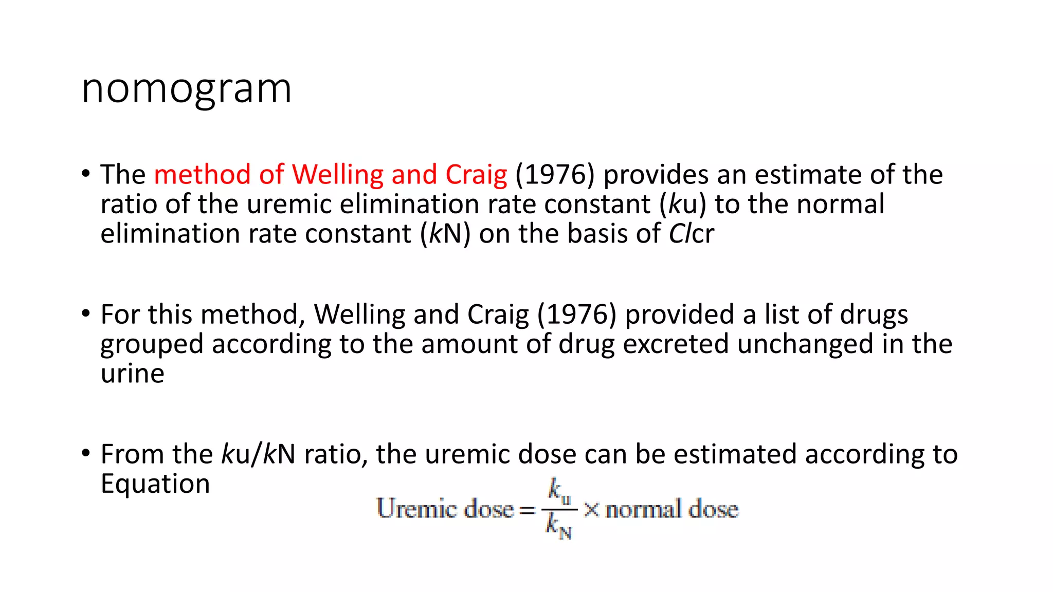 Dose adjustment in renal disease | PDF