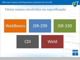 JSR-299: ContextandDependencyInjection for Java EEVários nomes envolvidos na especificação