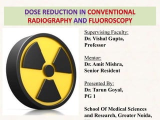 Supervising Faculty:
Dr. Vishal Gupta,
Professor
Mentor:
Dr. Amit Mishra,
Senior Resident
Presented By:
Dr. Tarun Goyal,
PG 1
School Of Medical Sciences
and Research, Greater Noida,
 